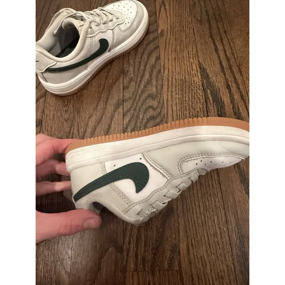 Nike Air Force One White green Little Kids Size 10.5c $90